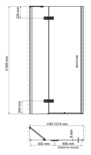 Душевая дверь WasserKRAFT Aller 10H05L Душевая дверь WasserKRAFT Aller 10H05L