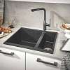Кухонная мойка GROHE K500 с 1,5 чашей, 555 x 460 мм, черный гранит (31648AP0) Кухонная мойка GROHE K500 с 1,5 чашей, 555 x 460 мм, черный гранит (31648AP0)