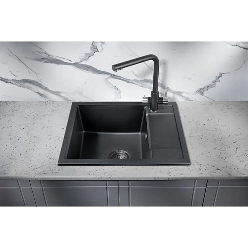 Кухонная мойка Milacio Navarra 60 Cuarzo (MC.77071), черный матовый Кухонная мойка Milacio Navarra 60 Cuarzo (MC.77071), черный матовый