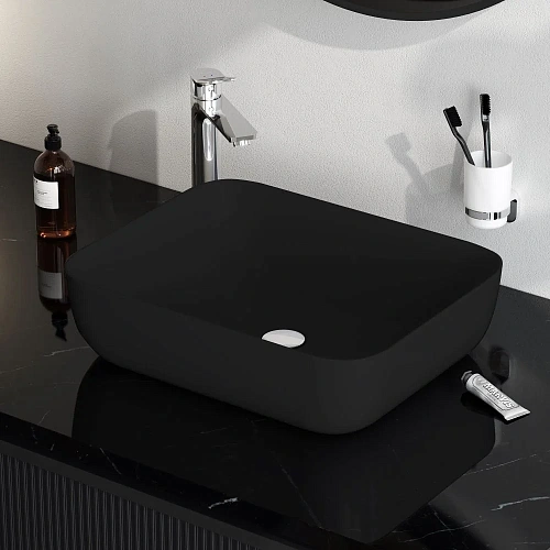 Раковина AM.PM Func M8FWCC10510BM накладная, 51 см, черный матовый Раковина AM.PM Func M8FWCC10510BM накладная, 51 см, черный матовый