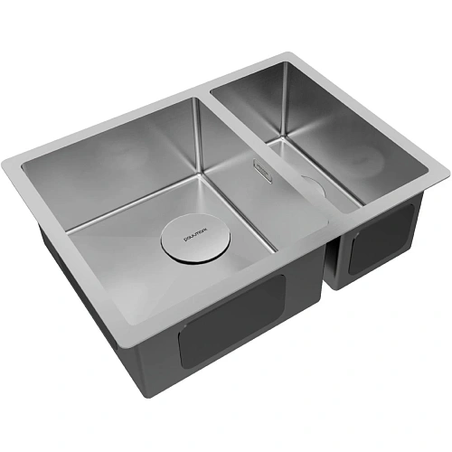 Кухонная мойка Paulmark NEXT 58/2S UNI, PM225844-BS, брашированная нерж.сталь, 580х440мм Кухонная мойка Paulmark NEXT 58/2S UNI, PM225844-BS, брашированная нерж.сталь, 580х440мм