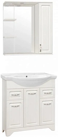 Зеркальный шкаф Style Line Олеандр-2 75/С, рельеф пастель ЛС-00000203 Зеркальный шкаф Style Line Олеандр-2 75/С, рельеф пастель ЛС-00000203