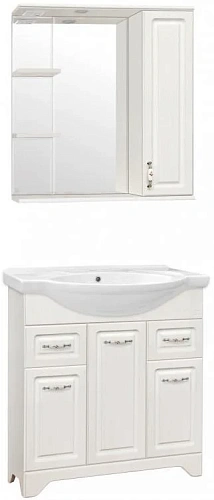 Зеркальный шкаф Style Line Олеандр-2 75/С, рельеф пастель ЛС-00000203 Зеркальный шкаф Style Line Олеандр-2 75/С, рельеф пастель ЛС-00000203