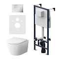 Комплект унитаза AM.PM Sense IS70131.741701 с инсталляцией, сиденьем микролифт и клавишей смыва Комплект унитаза AM.PM Sense IS70131.741701 с инсталляцией, сиденьем микролифт и клавишей смыва