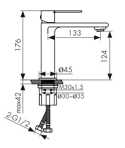 Смеситель для раковины Kaiser Serio 05311-9 Чёрный матовый Смеситель для раковины Kaiser Serio 05311-9 Чёрный матовый
