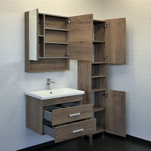 Тумба с раковиной Comforty Никосия 70П 00-00008855 дуб темный раковина Como 70 Тумба с раковиной Comforty Никосия 70П 00-00008855 дуб темный раковина Como 70