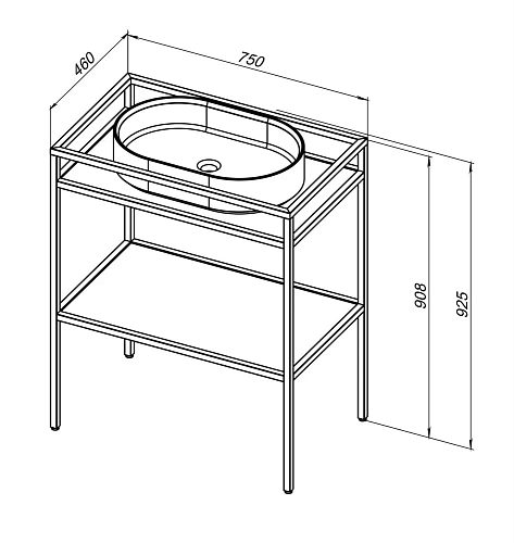 Консоль под раковину Allen Brau Liberty 75 1.33002.BB черный Консоль под раковину Allen Brau Liberty 75 1.33002.BB черный