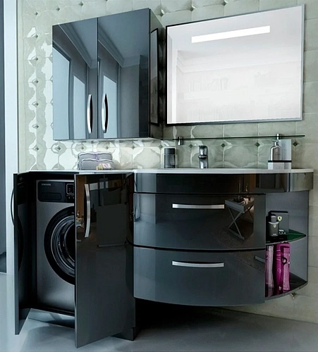 Тумба под раковину De Aqua Трио 90 Люкс L белая 00197201 Тумба под раковину De Aqua Трио 90 Люкс L белая 00197201