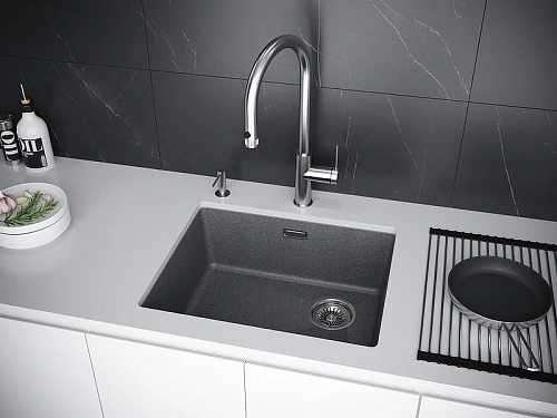 Кухонная мойка Paulmark LUMI 55UNI LU55-DG, графит, 555х460 Кухонная мойка Paulmark LUMI 55UNI LU55-DG, графит, 555х460