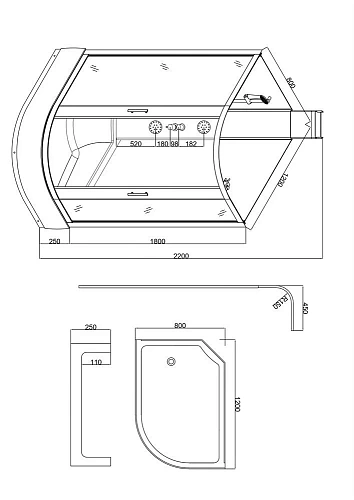 Душевая кабина Taliente с гидромассажем, 120x80x220см левая, профиль белый, прозрозрачное стекло, бе TA-128CW(L) Душевая кабина Taliente с гидромассажем, 120x80x220см левая, профиль белый, прозрозрачное стекло, бе TA-128CW(L)