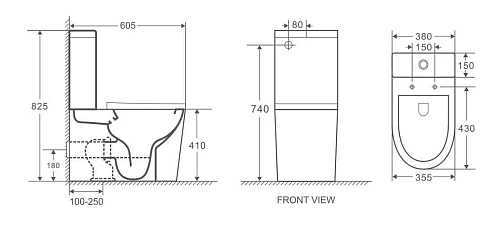 Унитаз напольный GROSSMAN GR-4450BMS 605x380x825 черный матовый безободковый с тонкой крышкой Унитаз напольный GROSSMAN GR-4450BMS 605x380x825 черный матовый безободковый с тонкой крышкой