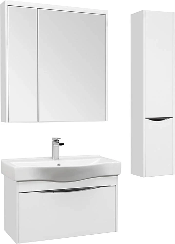 Зеркальный шкаф STWORKI Хельсинки 80 с подсветкой светодиодной, белое, прямоугольное, российское 406 406083 Зеркальный шкаф STWORKI Хельсинки 80 с подсветкой светодиодной, белое, прямоугольное, российское 406 406083