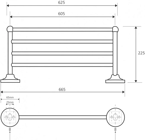 Полотенцедержатель Bemeta RETRO 144202188 Полотенцедержатель Bemeta RETRO 144202188