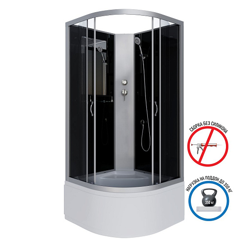 Душевая кабина Niagara Classic NG-2509-14BK (1000х1000х2000) высокий поддон (40см) стекло тонированное 25091434BK Душевая кабина Niagara Classic NG-2509-14BK (1000х1000х2000) высокий поддон (40см) стекло тонированное 25091434BK