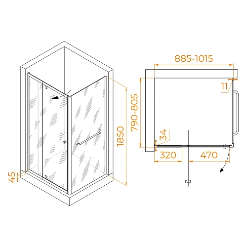 Душевой уголок RGW PA-44-1 (PA-02 + Z-060-1) 900x800 мм 410844198-011 хром Easy Clean Душевой уголок RGW PA-44-1 (PA-02 + Z-060-1) 900x800 мм 410844198-011 хром Easy Clean