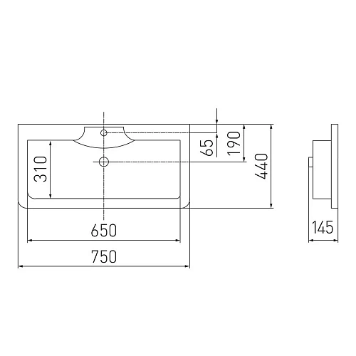 Раковина Aquaton Сиена М 75 1A70613KSN010 Раковина Aquaton Сиена М 75 1A70613KSN010