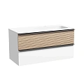 Тумба под раковину Sancos Delta DL100RW 995х445х500 правая, дуб светлый/белый, подвесная Тумба под раковину Sancos Delta DL100RW 995х445х500 правая, дуб светлый/белый, подвесная