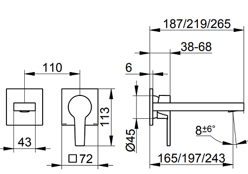 Смеситель для раковины Keuco Edition 11 51116010200, встраиваемый 219 мм Смеситель для раковины Keuco Edition 11 51116010200, встраиваемый 219 мм
