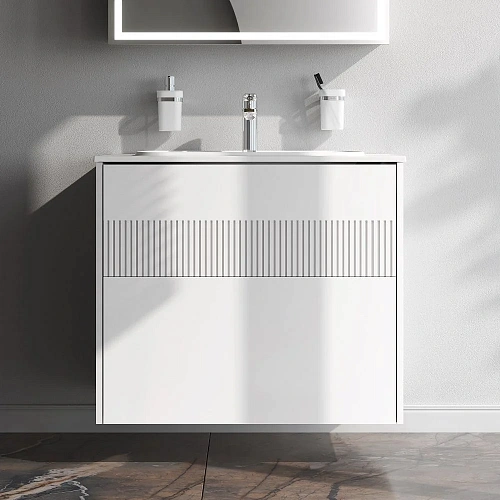 Тумба под раковину AM.PM Func M8FFUX0802WM push-to-open, 80 см, белый матовый Тумба под раковину AM.PM Func M8FFUX0802WM push-to-open, 80 см, белый матовый