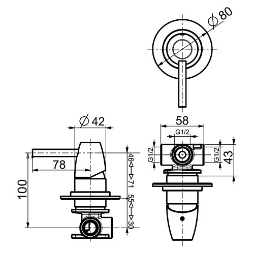 Смеситель для душа Webert Opera Moderna OE880101015 Смеситель для душа Webert Opera Moderna OE880101015