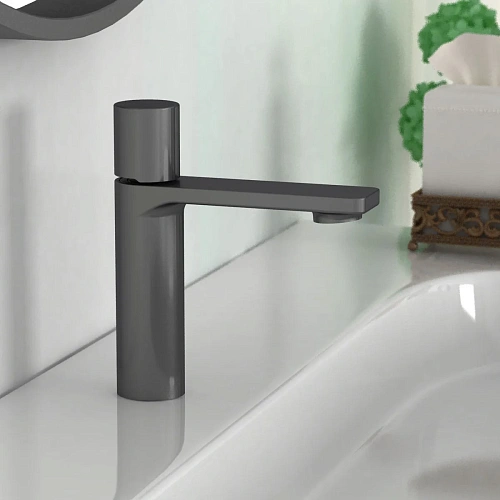 Смеситель для раковины Vincea Vogue VBF-4V3GM, вороненая сталь Смеситель для раковины Vincea Vogue VBF-4V3GM, вороненая сталь