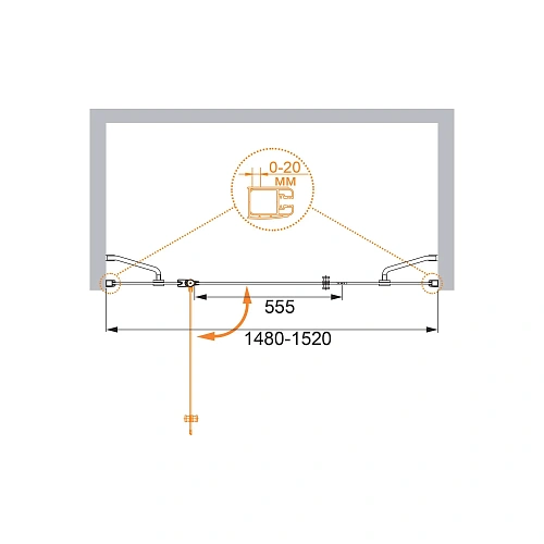 Душевая дверь CEZARES ELENA-W-B-13-60+60/30-P-Cr-L 150см стекло рифленое, профиль хром Душевая дверь CEZARES ELENA-W-B-13-60+60/30-P-Cr-L 150см стекло рифленое, профиль хром