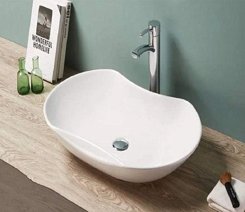 Раковина CeramaLux 9175 накладная, белый Раковина CeramaLux 9175 накладная, белый