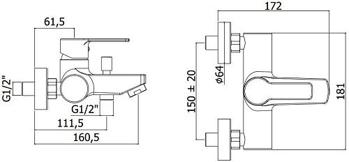 Смеситель для ванны Paffoni Red RED022CR Смеситель для ванны Paffoni Red RED022CR