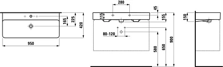 Раковина laufen Val 1028.7 (8.1028.7.000.104.1) 950x420х150 мм Раковина laufen Val 1028.7 (8.1028.7.000.104.1) 950x420х150 мм