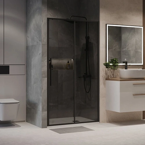 Душевая дверь Niagara Nova NG-85-14TB (140x195) черный матовый, стекло тонированное Душевая дверь Niagara Nova NG-85-14TB (140x195) черный матовый, стекло тонированное