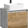 Корпус тумбы под раковину подвесной, цвет бетон светлый, 60 см без фасадов AQWELLA Mobi MOB0106BS Корпус тумбы под раковину подвесной, цвет бетон светлый, 60 см без фасадов AQWELLA Mobi MOB0106BS