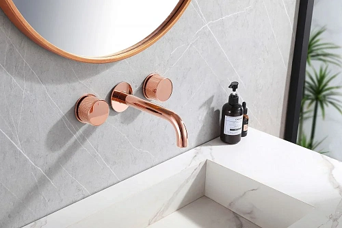 Смеситель для раковины ABBER Wasser Kreis AF81122RG скрытого монтажа, розовое золото Смеситель для раковины ABBER Wasser Kreis AF81122RG скрытого монтажа, розовое золото