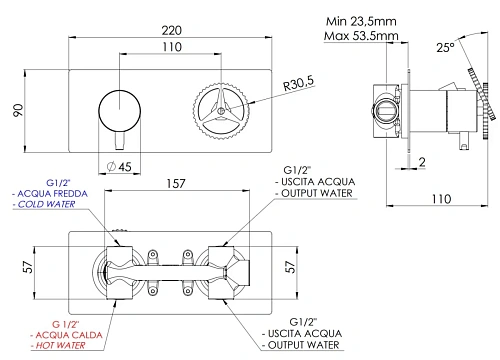 Смеситель для душа Remer Chrono CH93ZNO, черный матовый Смеситель для душа Remer Chrono CH93ZNO, черный матовый