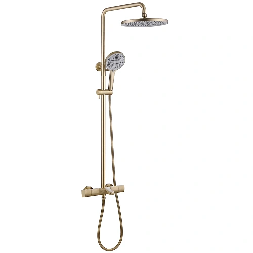 Душевая система ABBER Thermostat AF8516GL с термостатом и изливом, золото матовое Душевая система ABBER Thermostat AF8516GL с термостатом и изливом, золото матовое