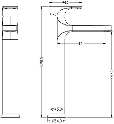 Смеситель для раковины SPECTRE Gunmetal 452-GM Смеситель для раковины SPECTRE Gunmetal 452-GM