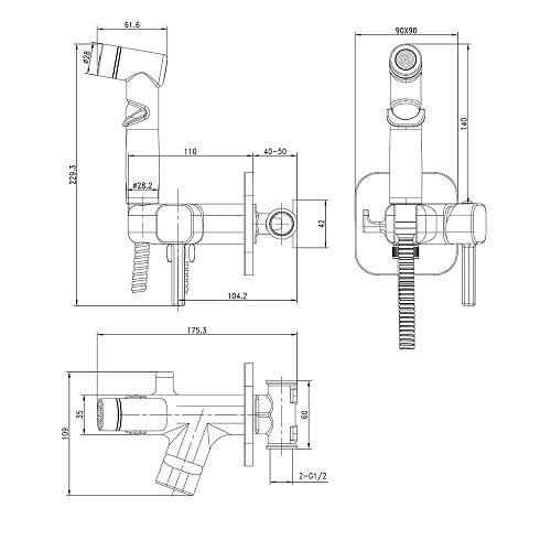 Гигиенический душ Lemark Solo LM7165MW, встраиваемый, белый Гигиенический душ Lemark Solo LM7165MW, встраиваемый, белый