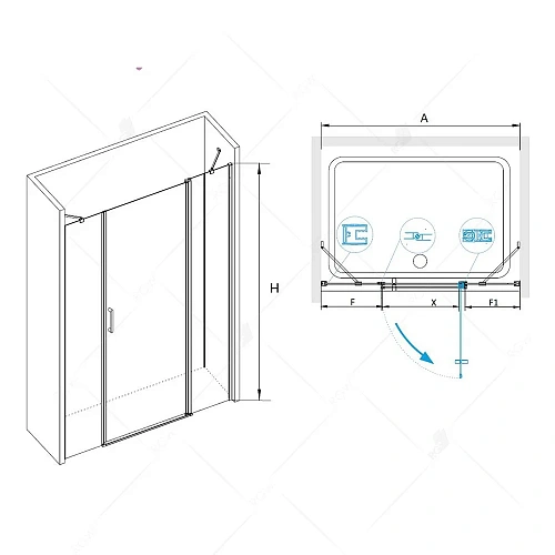 Душевая дверь RGW Leipzig LE-09 (LE-04 + Z-09) 06120913-11 Душевая дверь RGW Leipzig LE-09 (LE-04 + Z-09) 06120913-11