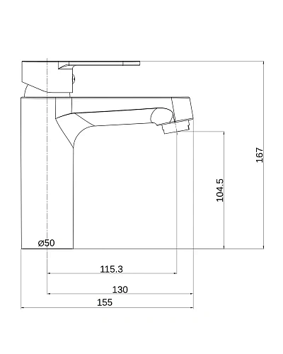 Смеситель для раковины OneLife P07-021b черный Смеситель для раковины OneLife P07-021b черный