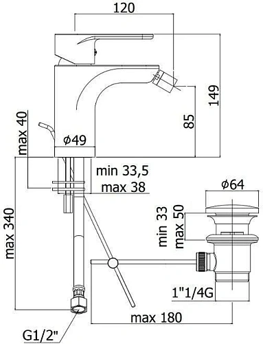 Смеситель для биде Paffoni Green GR135CR Смеситель для биде Paffoni Green GR135CR