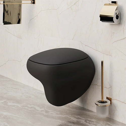 Унитаз подвесной Diamond 123T20201R (530x405x375) матовый черный безободковый без сиденья Унитаз подвесной Diamond 123T20201R (530x405x375) матовый черный безободковый без сиденья