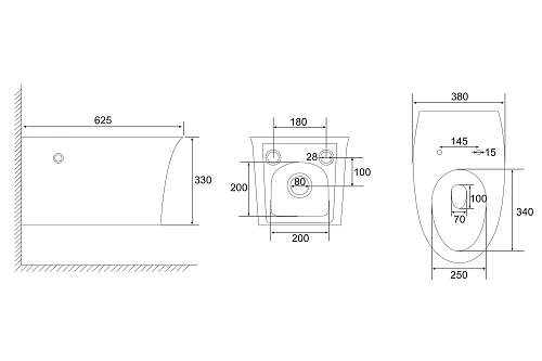 Унитаз подвесной ABBER Bequem AC1124P белый с импульсным смывом Унитаз подвесной ABBER Bequem AC1124P белый с импульсным смывом