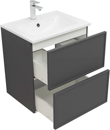 Тумба под раковину Aquanet Арт 60 ясень графит 00329063 напольная/подвесная Тумба под раковину Aquanet Арт 60 ясень графит 00329063 напольная/подвесная