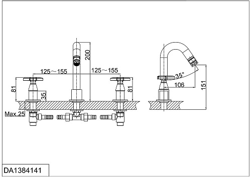 Смеситель для раковины D&K Grimm Hessen DA1384141 Смеситель для раковины D&K Grimm Hessen DA1384141
