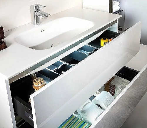 Тумба под раковину Armadi Art VALLESSI 100 белая глянец 837-100-W Тумба под раковину Armadi Art VALLESSI 100 белая глянец 837-100-W