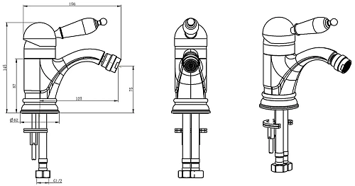 Смеситель для биде Boheme MEDICI 306-MR-W Ripresa Murano White Смеситель для биде Boheme MEDICI 306-MR-W Ripresa Murano White