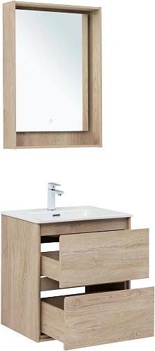 Тумба под раковину Aquanet Милан 60 дуб светлый 00336382 подвесная Тумба под раковину Aquanet Милан 60 дуб светлый 00336382 подвесная