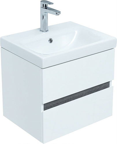 Тумба под раковину Aquanet Беркли 50 белый/дуб рошелье 00254288 Тумба под раковину Aquanet Беркли 50 белый/дуб рошелье 00254288