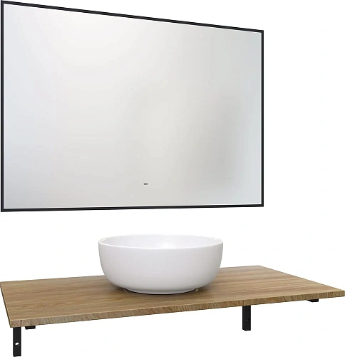 Комплект мебели DIWO Элиста 100 светлое дерево, с раковиной Moduo 40 RING 555248 Комплект мебели DIWO Элиста 100 светлое дерево, с раковиной Moduo 40 RING 555248