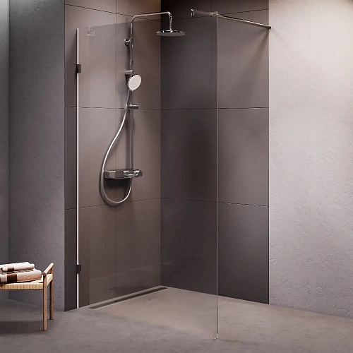 Душевая перегородка AM.PM X-Joy W94WI-120-F1-MTE 120x195, стекло прозрачное 6 мм с покрытием, профиль хром матовыйо Душевая перегородка AM.PM X-Joy W94WI-120-F1-MTE 120x195, стекло прозрачное 6 мм с покрытием, профиль хром матовыйо