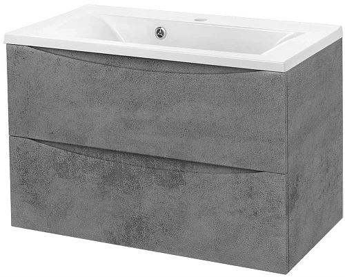 Тумба под раковину Vincea Mia 750 подвесная, 2 выкатных ящика soft close, Beton VMC-2MA750BT Тумба под раковину Vincea Mia 750 подвесная, 2 выкатных ящика soft close, Beton VMC-2MA750BT